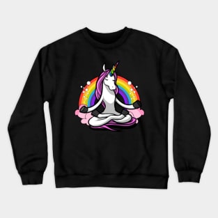 Unicorn Zen Yoga Meditation Magical Rainbow Crewneck Sweatshirt